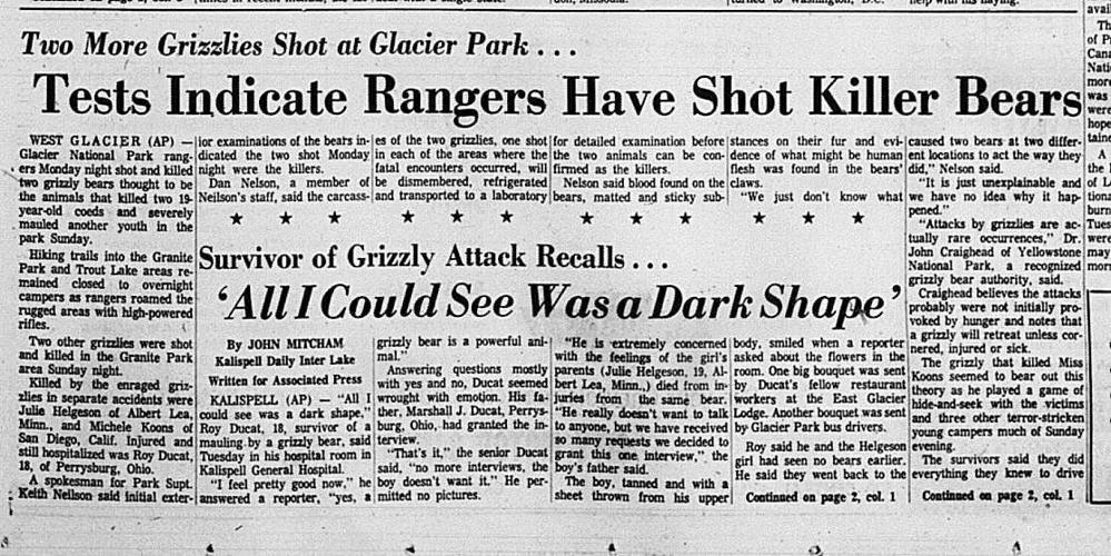 Night of the Grizzlies newspaper clip